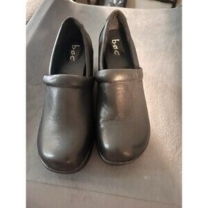 Borne Women’s 9 BOC Clogs Black Leather Slip On Work Office Business